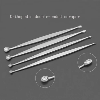 Ортопедический инструмент из нержавеющей стали, Двусторонняя кюретка, Ортопедический скребок, Ложка для взвешивания, Косметический ортопедический инструмент для