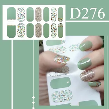 Пластыри для ногтей, полное обертывание, блестящие наклейки для дизайна ногтей, Многоцветные наклейки для ногтей, полоски для маникюра в салоне DIY D276