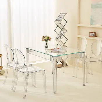 Прозрачные пластиковые стулья, балкон, косметика для Силлы, Спальня, офис, Патио, Удобная мебель для дома в скандинавском стиле, современный минимализм, Силла