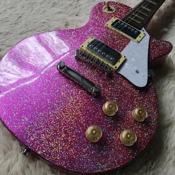 Прямые продажи с фабрики Совершенно новой гитары Lp Pink Glitter с хорошим тембром