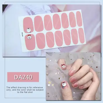 Разработанное полное обертывание Блестящие наклейки для дизайна ногтей, многоцветные наклейки для ногтей, полоски для маникюра, прямая поставка D08