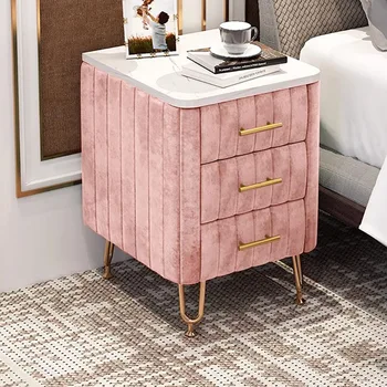 Розовая современная прикроватная тумбочка Nordic Home для гостиной, Выдвижной ящик для тумбочки, Роскошная мебель Articulos Para El Hogar