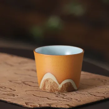 Ручная роспись Чашки хозяина Простой чайный набор Кунг-фу, Чайная чашка под глазурью, образец цвета, Чайная чашка с подарком от руки