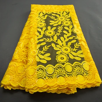 Сетка Zhenguiru, Вышитая Африканской кружевной тканью 2023, Высококачественная Нигерийская Тюлевая Кружевная ткань С блестками Для Женского вечернего платья A3424