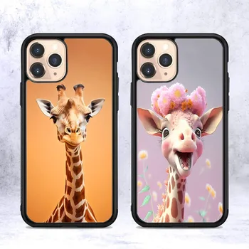 Симпатичные жирафы Чехол для телефона силиконовый чехол PC + TPU для iPhone 14 11 12 13 Pro Max 8 7 6 Plus X XR Твердые чехлы