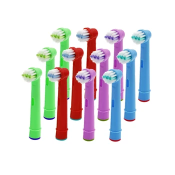 Сменные головки для зубных щеток 12ШТ для мальчиков и девочек, мягкие детские насадки-щетки, совместимые с электрической зубной щеткой Oral B Braun