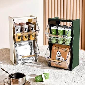 Современный Офисный ящик для хранения чайных пакетиков Настольный Пылезащитный пакетик для чая, Сахарные капсулы, Органайзер для сортировки кофе