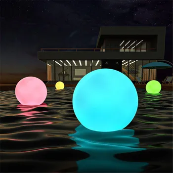 Солнечный Светодиодный светящийся шар на открытом воздухе IP68 Водонепроницаемый шар для плавающего бассейна Надувная лампа с дистанционным изменением цвета для сада и огорода