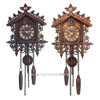 Старинные Деревянные Подвесные Настенные Часы С Кукушкой для Гостиной Домашнего Ресторана Украшения Спальни