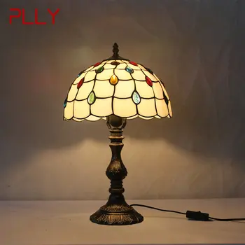 Стеклянная настольная лампа PLLY Tiffany LED, Винтажный модный простой настольный светильник, декор для дома, гостиной, прикроватной тумбочки в спальне