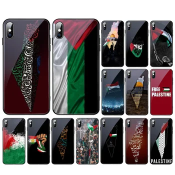Стеклянный чехол для телефона с флагом Палестины для iphone 14 13 Pro Max 12 11 Pro Max XS XR X SE2 Чехол для мобильного телефона Funda 