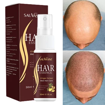 Сыворотка-спрей для быстрого роста волос для мужчин, имбирные средства против выпадения, масла для предотвращения облысения, Восстанавливающие поврежденную кожу головы, Биотин, 7 дней
