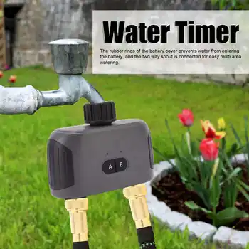 Таймер разбрызгивателя для полива Wi-Fi, 2 зоны автоматического полива, умный таймер воды G3 / 4 нити, таймер орошения для двора и сада
