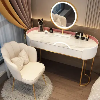Туалетный столик Bedoom Современный Минималистичный Многофункциональный Роскошный шкаф для хранения Белый Столик для макияжа Бытовая мебель для дома