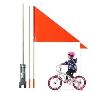 Флаг безопасности велосипеда Go Cart Водостойкий флаг безопасности с шестами Детский велосипед Многоразовый флаг безопасности для каякинга с прицепом UTV