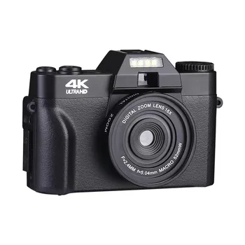 Цифровая камера в стиле ретро 4K HD, профессиональная цифровая камера, Веб-камера WIFI, широкоугольная видеокамера с 16-кратным цифровым зумом, откидной экран