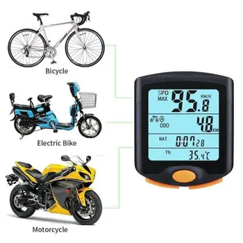 Цифровой велокомпьютер, водонепроницаемый велокомпьютер, Беспроводные и проводные часы, Дорожный горный велосипед, велосипедный одометр, секундомер, Спидометр 0