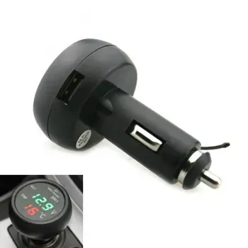 Цифровой Вольтметр USB Зарядное Устройство Автомобильный Аккумулятор Измеритель Напряжения И Температуры Монитор Для Батарей 12V И 24V