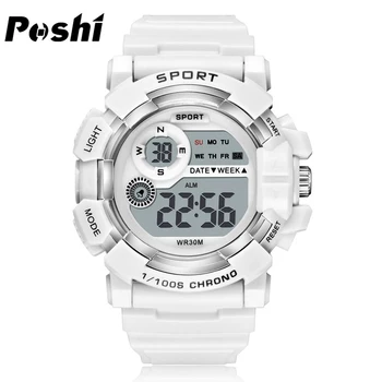 Цифровые часы POSHI Роскошные спортивные наручные часы светящийся секундомер Будильник с электронным механизмом Дата Неделя Мужские часы