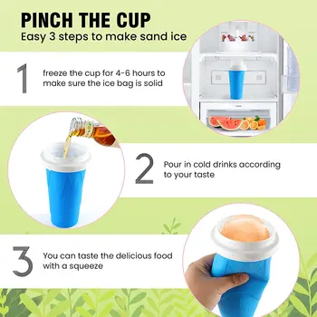 Чашка для Быстрозамороженных Коктейлей Производитель Мороженого Быстрозамороженная Силиконовая Выжимная Чашка DIY Бутылка Для Молочного коктейля Slushy Maker Охлаждающая Чашка 5
