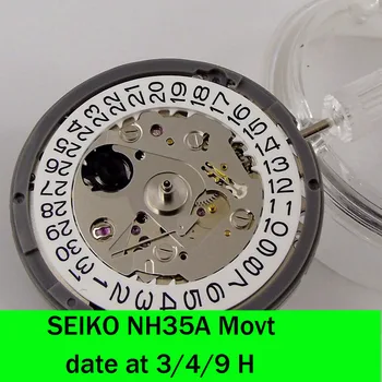 Япония Seik Оригинальный Механизм NH35A 4H 3H 9H Белый Черный Маховик Даты Для Наручных Часов Skx Mod Watchmaker Kit Premium Movt Замена