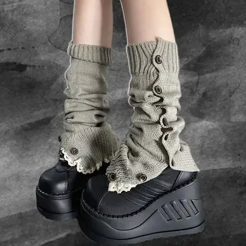 Японские кружевные носки JK в стиле Лолиты, женские гетры на пуговицах, летние тонкие дышащие носки Y2K, пикантные носки для девочек с ворсом